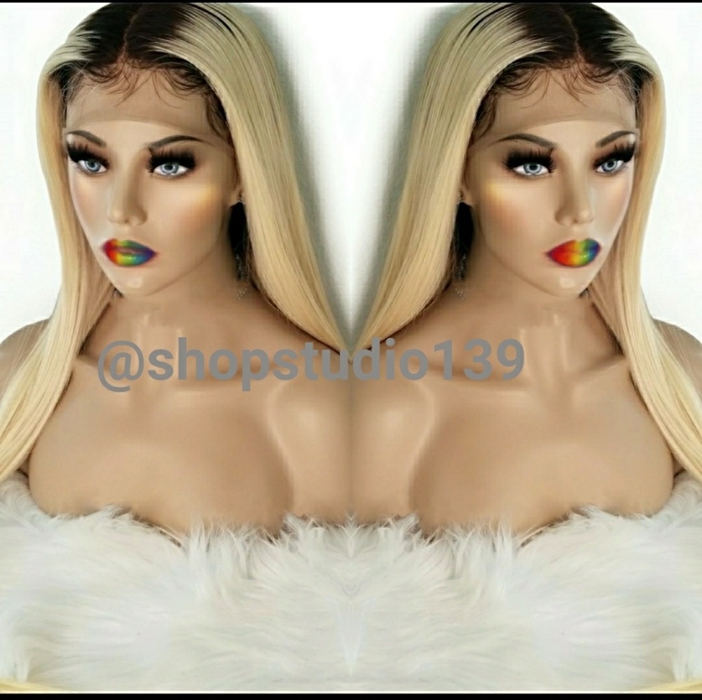 100%Human hair ombre  blonde lace front wig - Picture 2 of 3